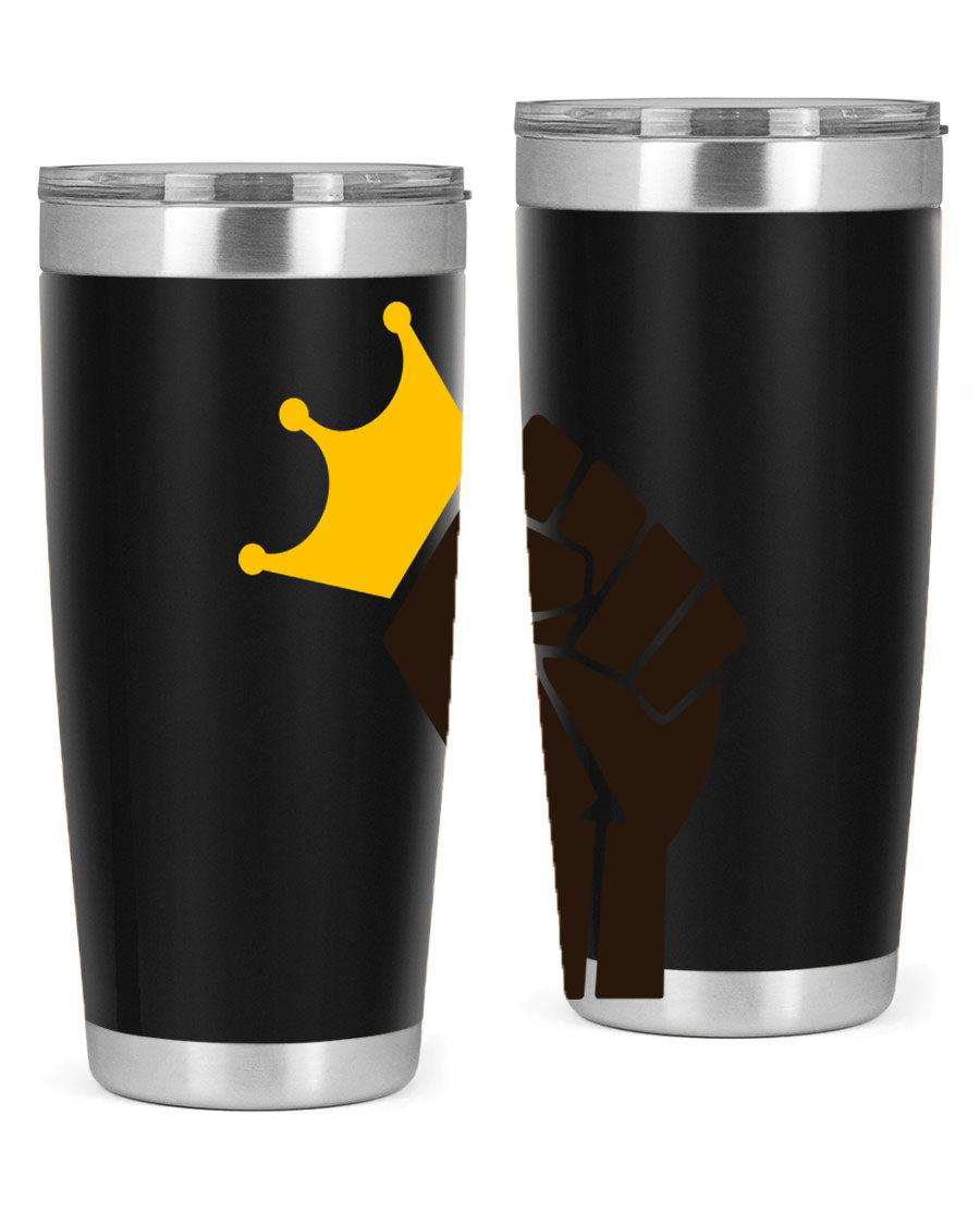 Black Power Crown 198# Cotton Tank featuring bold empowering phrases in black on a stylish tank top.