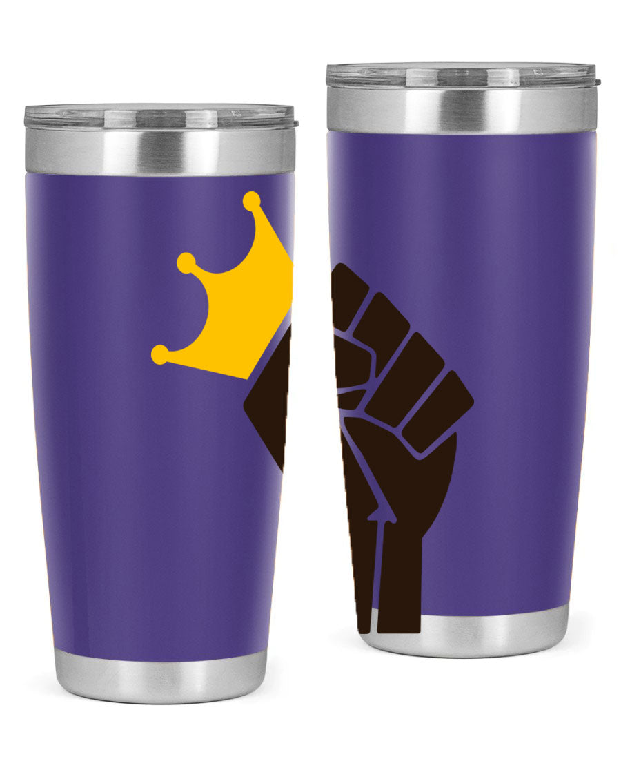 Black Power Crown 198# Cotton Tank featuring bold empowering phrases in black on a stylish tank top.