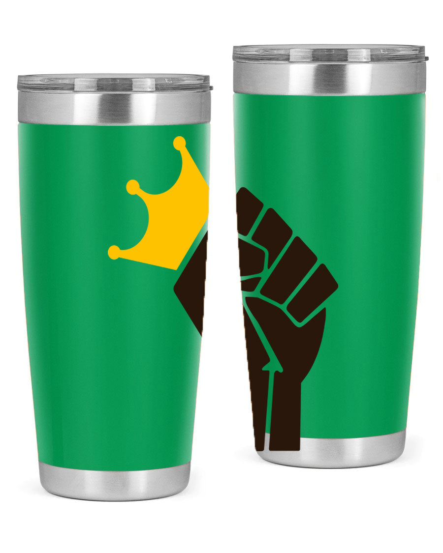 Black Power Crown 198# Cotton Tank featuring bold empowering phrases in black on a stylish tank top.