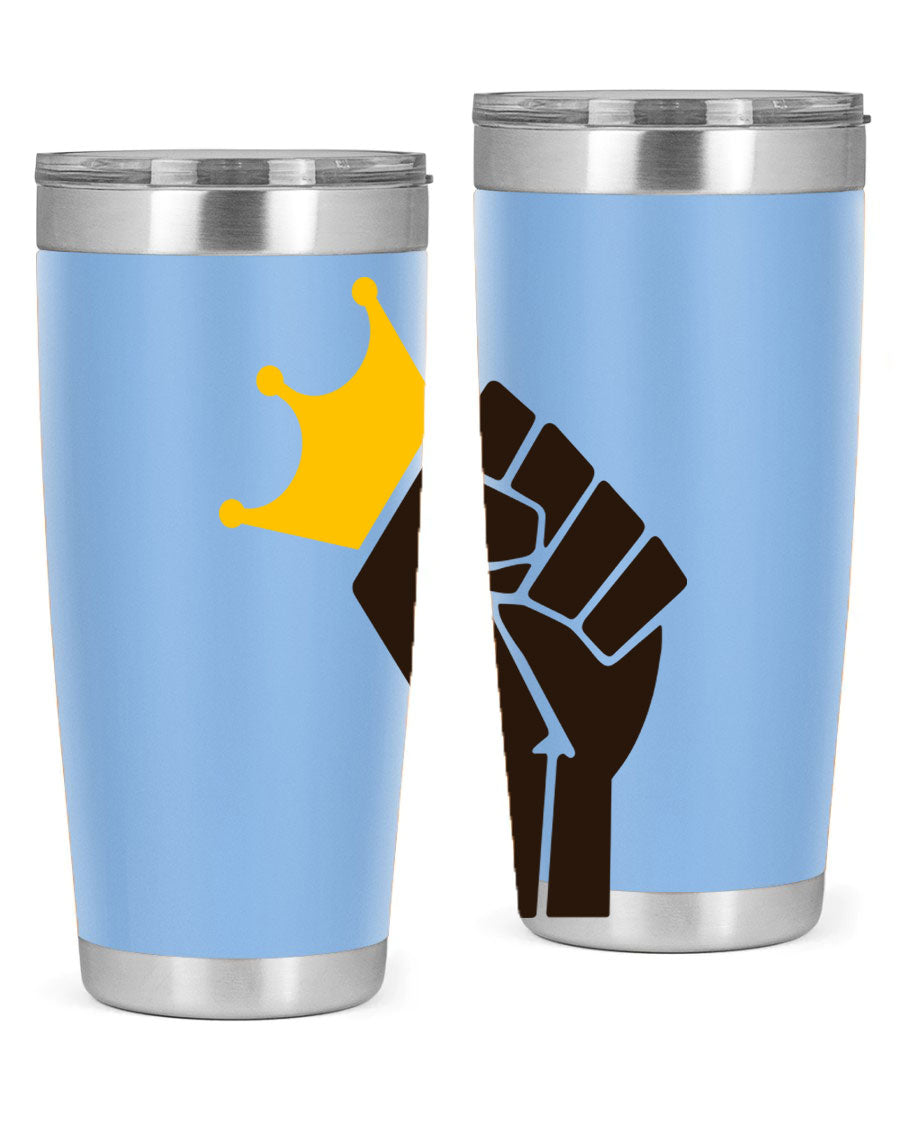 Black Power Crown 198# Cotton Tank featuring bold empowering phrases in black on a stylish tank top.