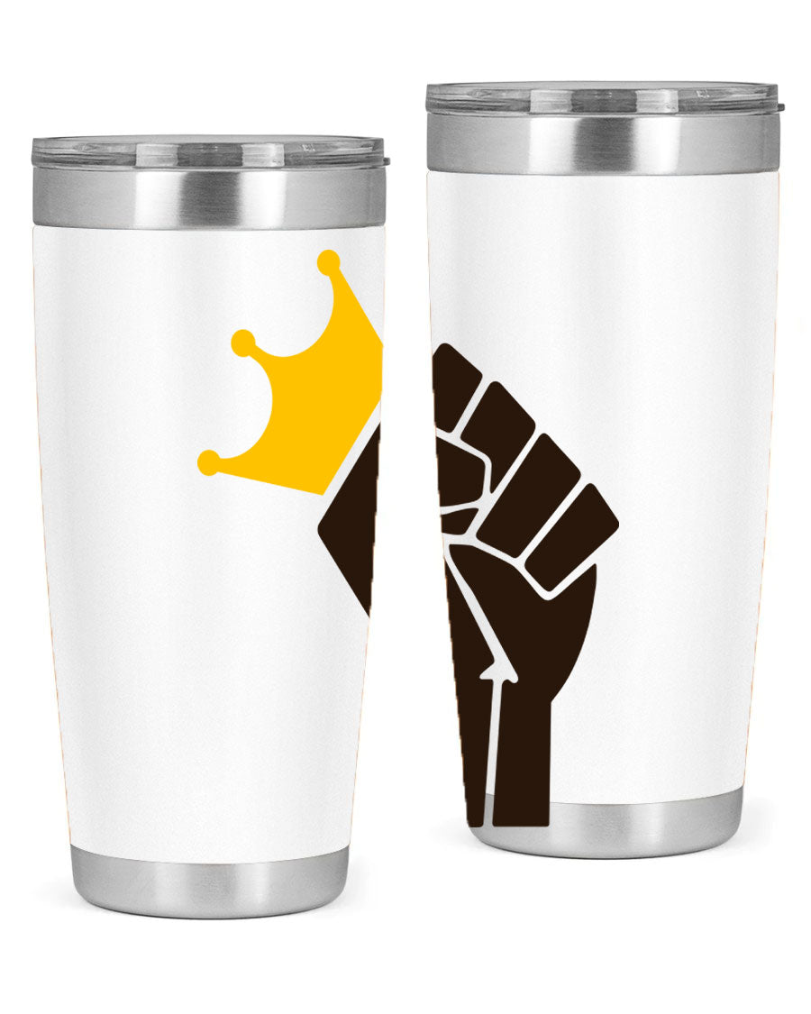 Black Power Crown 198# Cotton Tank featuring bold empowering phrases in black on a stylish tank top.