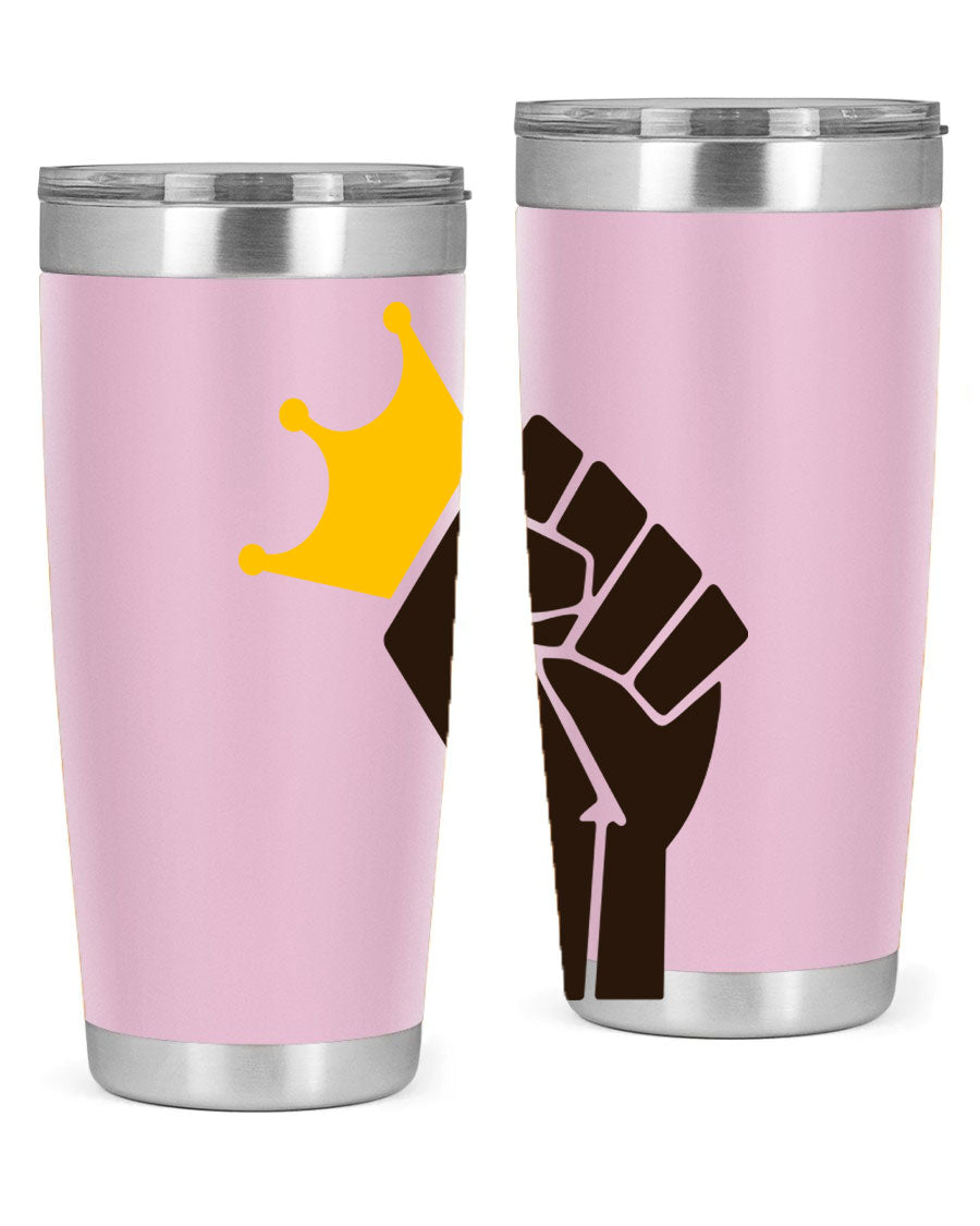 Black Power Crown 198# Cotton Tank featuring bold empowering phrases in black on a stylish tank top.