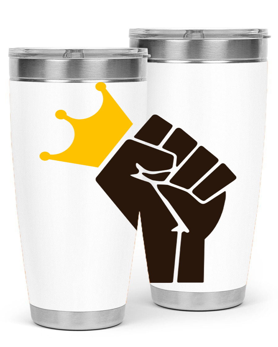 Black Power Crown 198# Cotton Tank featuring bold empowering phrases in black on a stylish tank top.