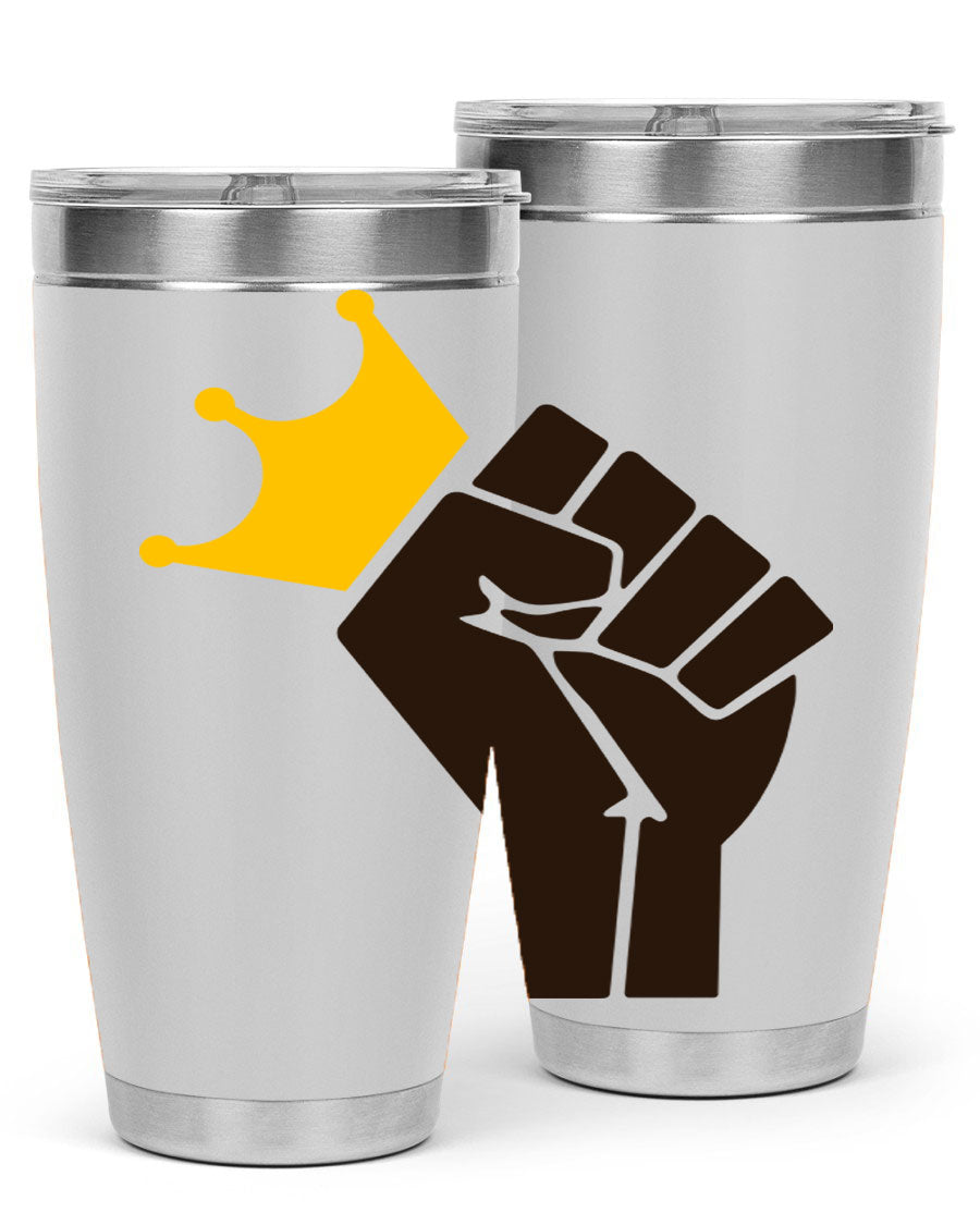 Black Power Crown 198# Cotton Tank featuring bold empowering phrases in black on a stylish tank top.