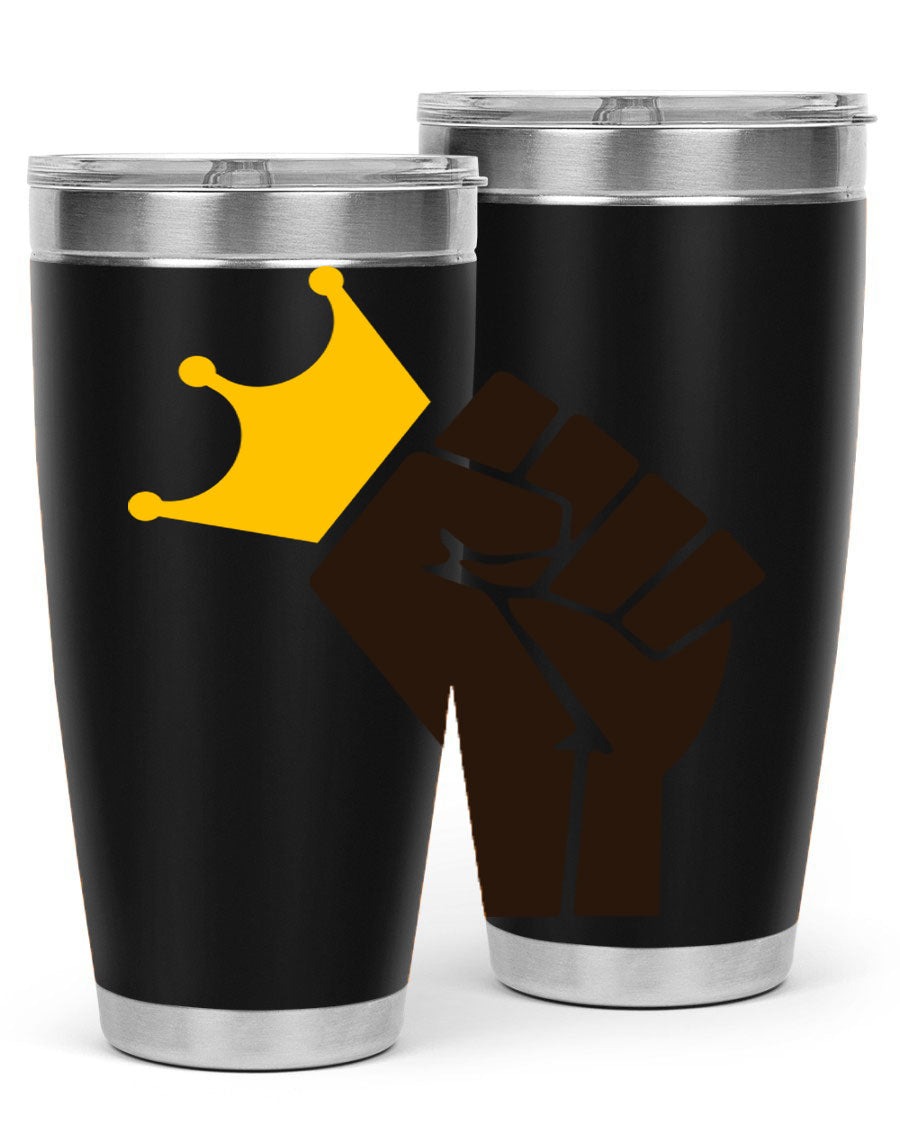 Black Power Crown 198# Cotton Tank featuring bold empowering phrases in black on a stylish tank top.