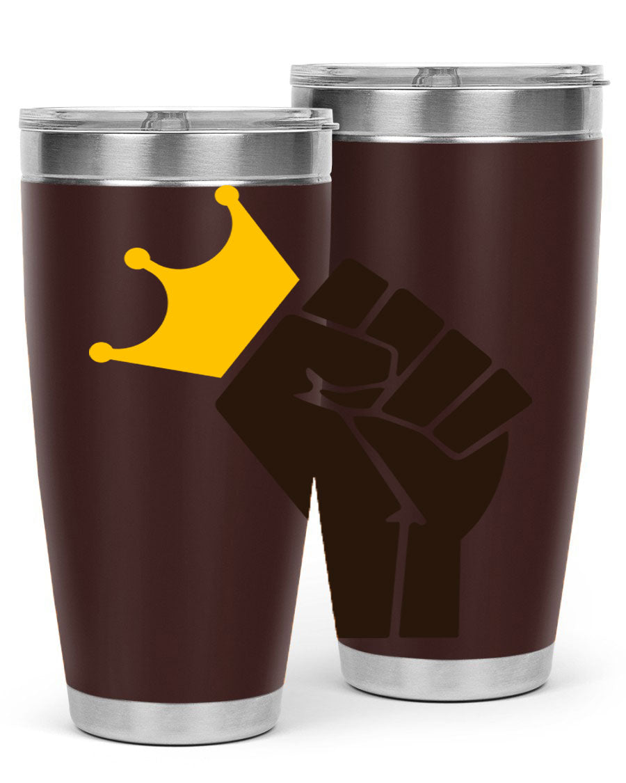 Black Power Crown 198# Cotton Tank featuring bold empowering phrases in black on a stylish tank top.