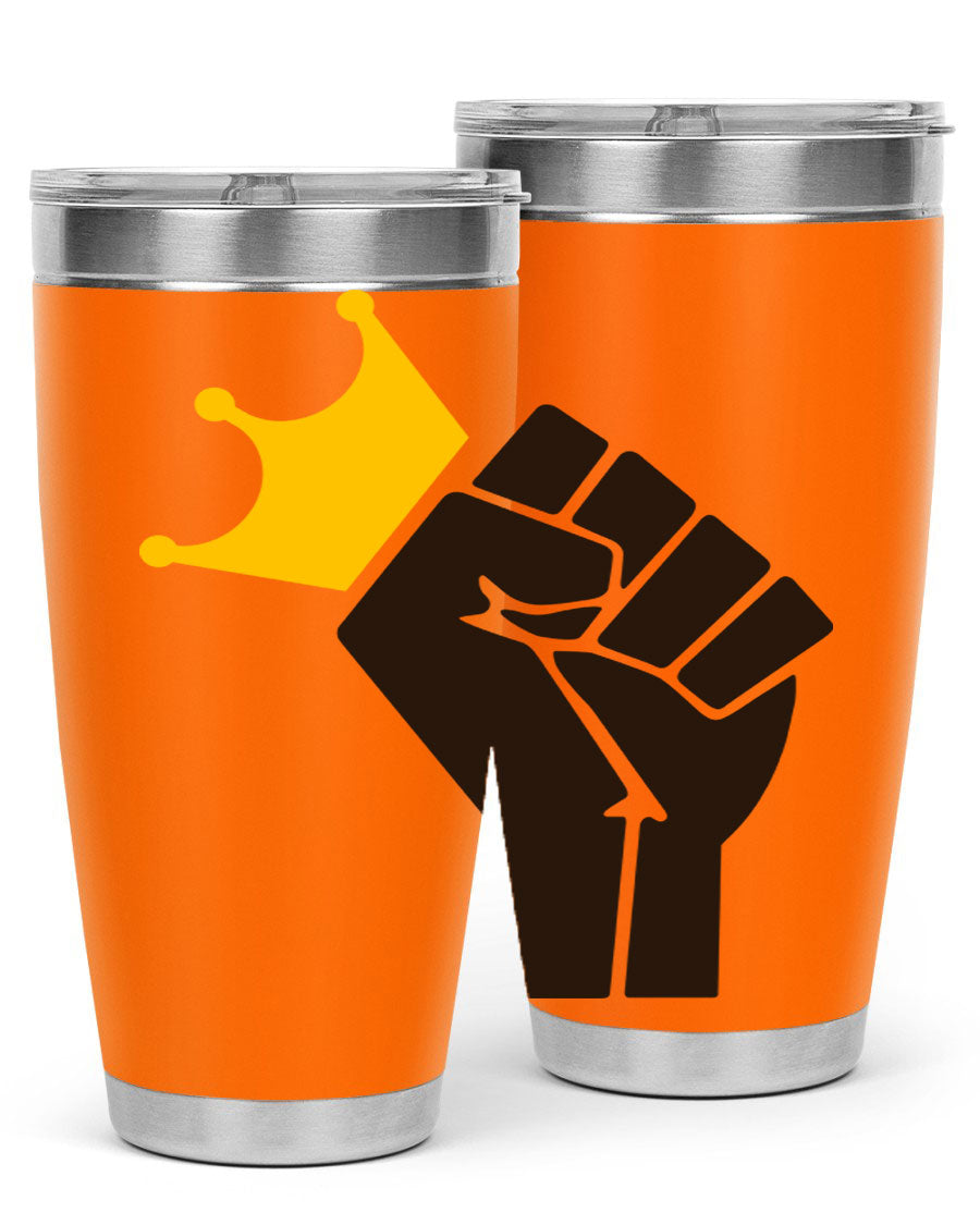 Black Power Crown 198# Cotton Tank featuring bold empowering phrases in black on a stylish tank top.