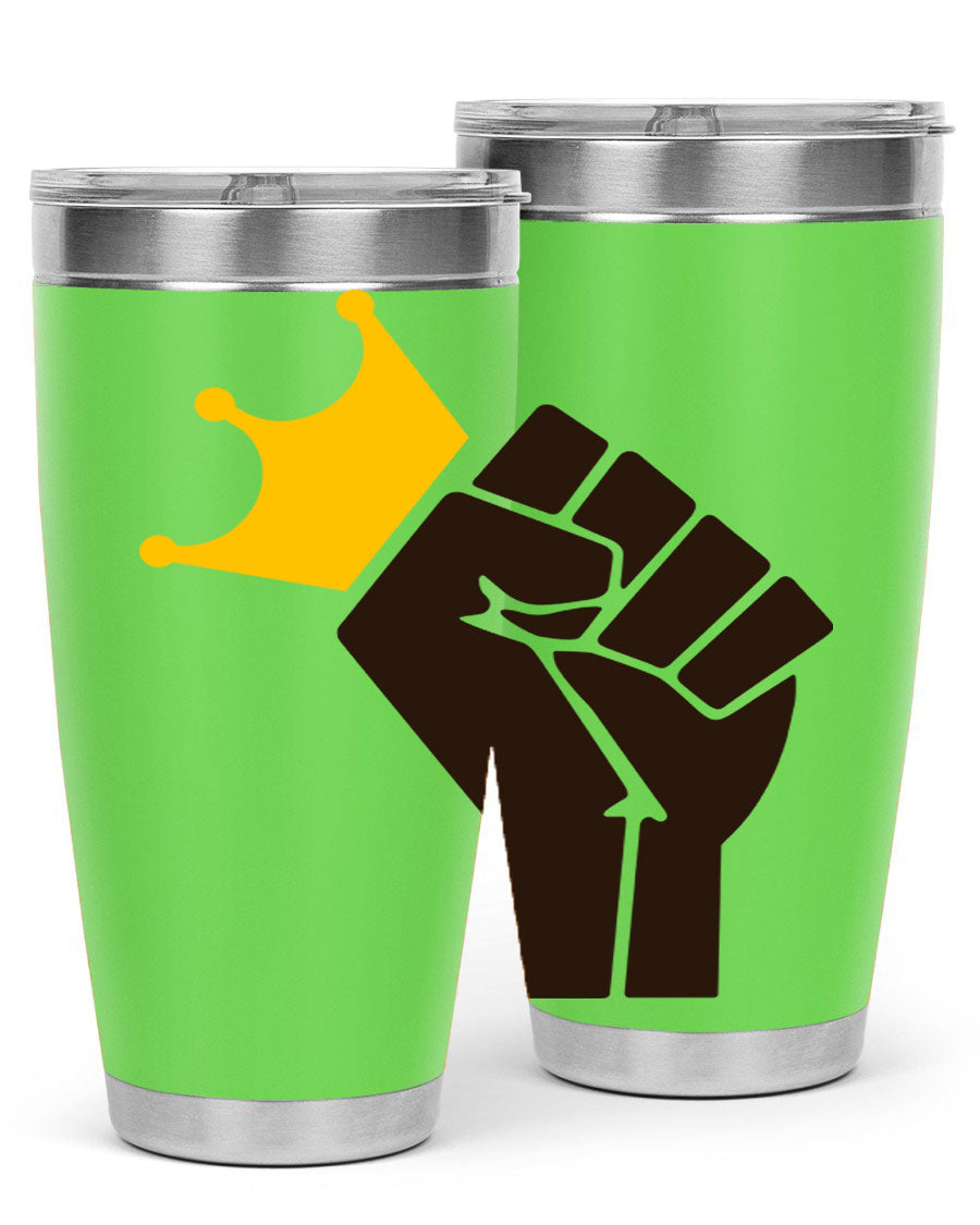 Black Power Crown 198# Cotton Tank featuring bold empowering phrases in black on a stylish tank top.