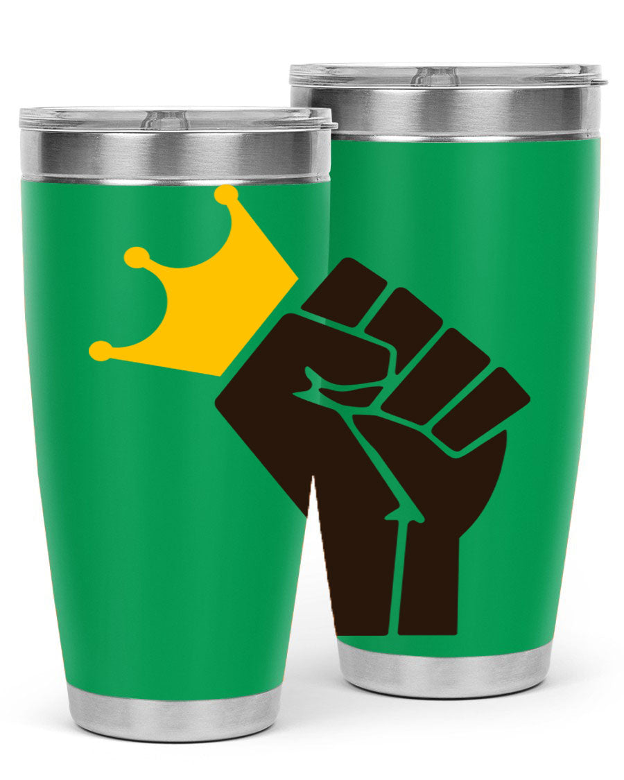 Black Power Crown 198# Cotton Tank featuring bold empowering phrases in black on a stylish tank top.