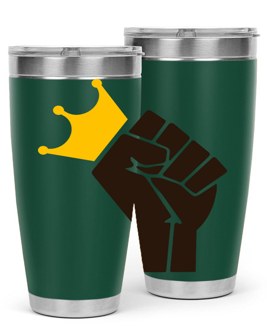 Black Power Crown 198# Cotton Tank featuring bold empowering phrases in black on a stylish tank top.