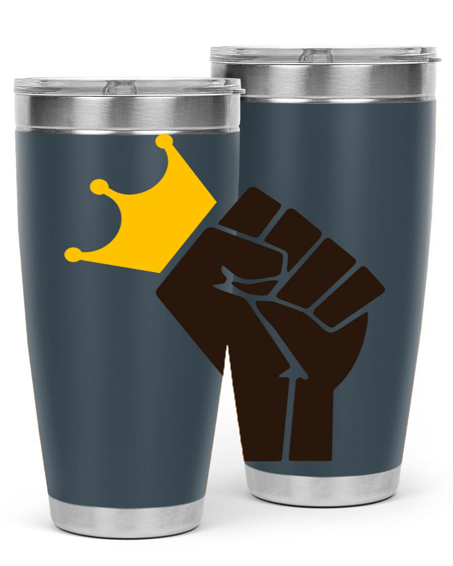 Black Power Crown 198# Cotton Tank featuring bold empowering phrases in black on a stylish tank top.