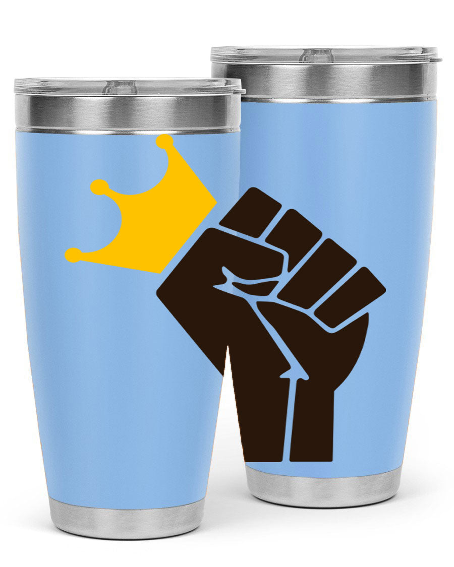 Black Power Crown 198# Cotton Tank featuring bold empowering phrases in black on a stylish tank top.