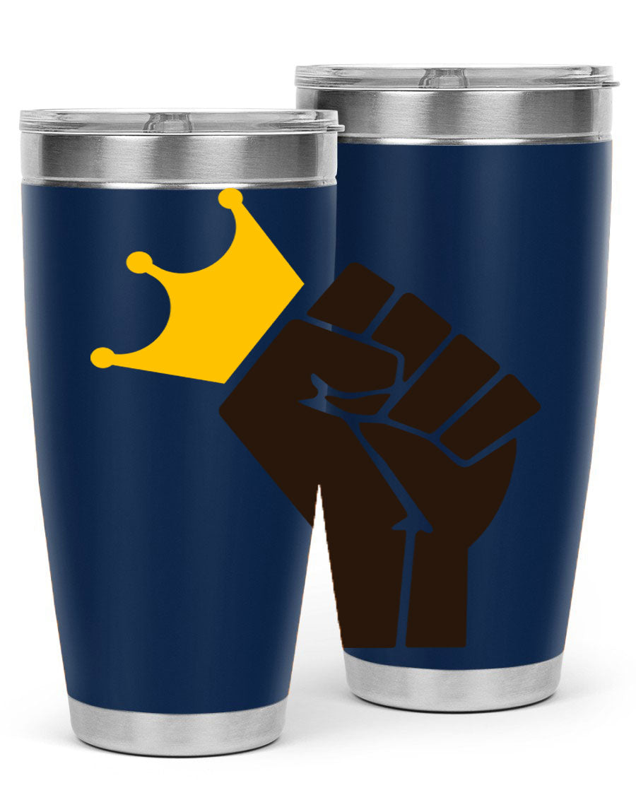 Black Power Crown 198# Cotton Tank featuring bold empowering phrases in black on a stylish tank top.