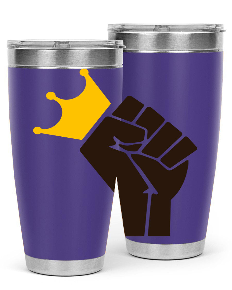 Black Power Crown 198# Cotton Tank featuring bold empowering phrases in black on a stylish tank top.