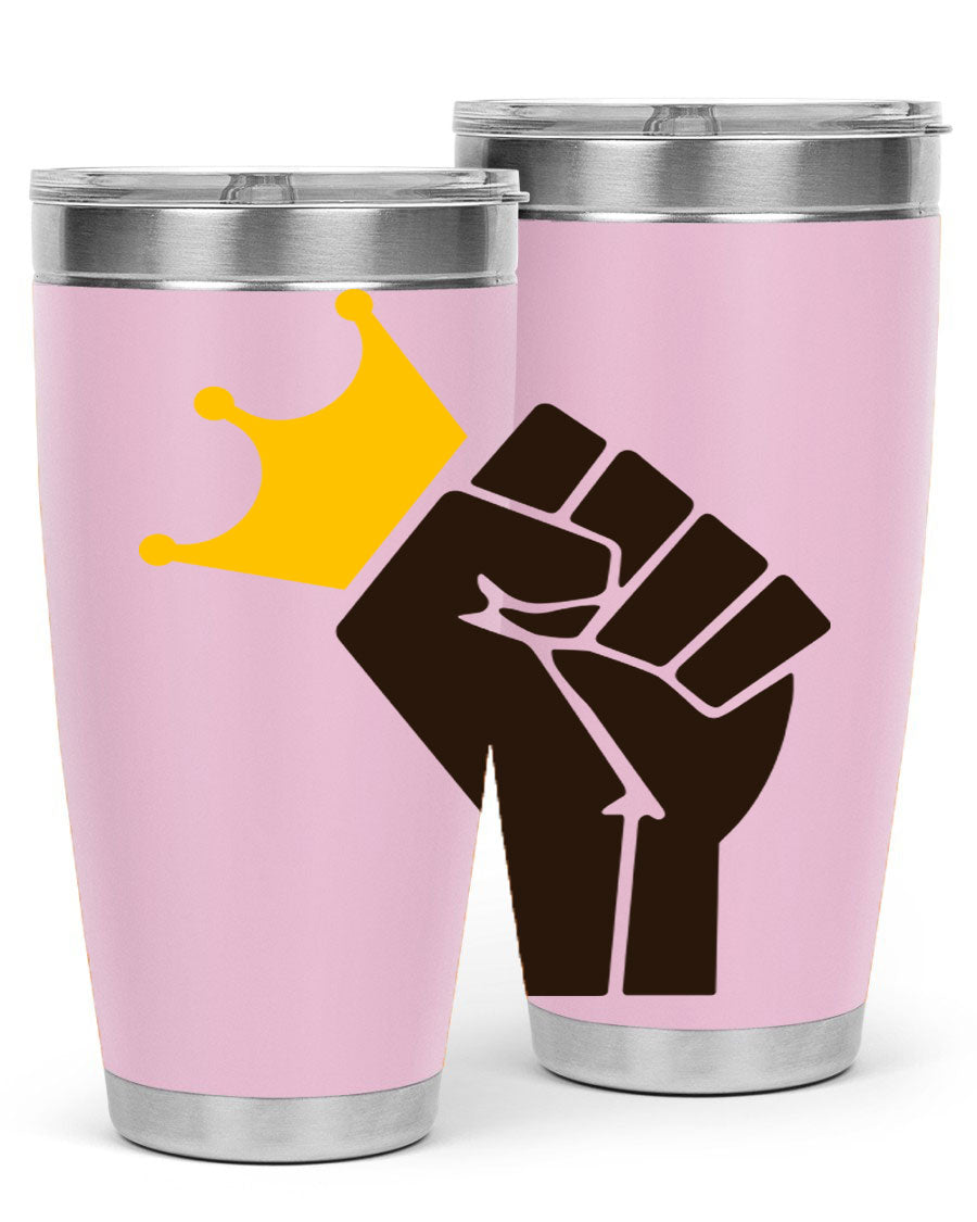 Black Power Crown 198# Cotton Tank featuring bold empowering phrases in black on a stylish tank top.