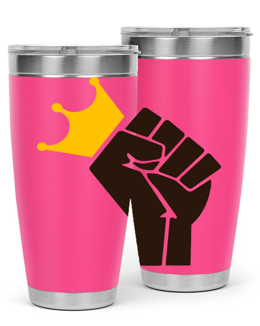 Black Power Crown 198# Cotton Tank featuring bold empowering phrases in black on a stylish tank top.