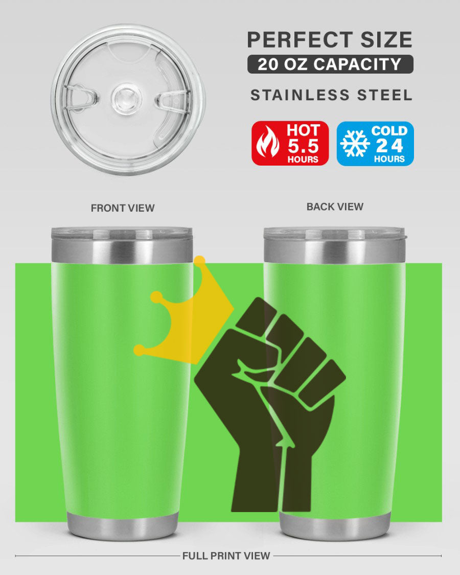 Black Power Crown 198# Cotton Tank featuring bold empowering phrases in black on a stylish tank top.