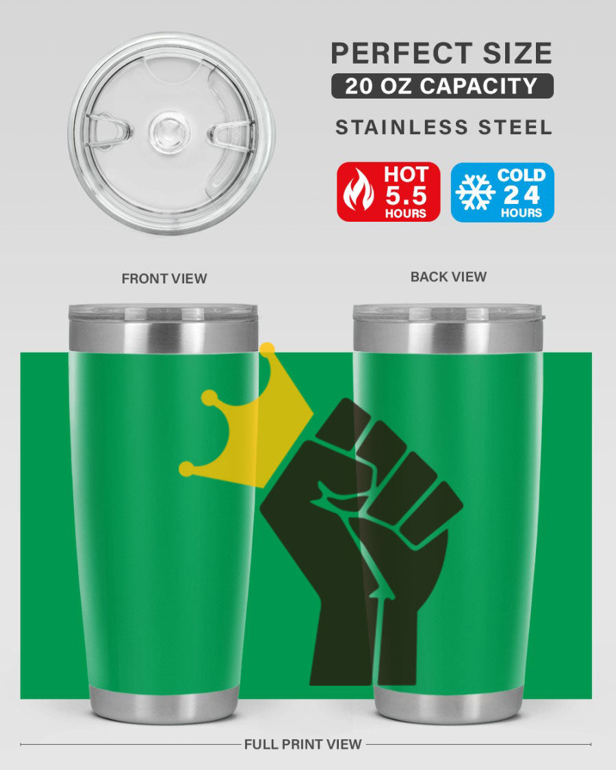 Black Power Crown 198# Cotton Tank featuring bold empowering phrases in black on a stylish tank top.