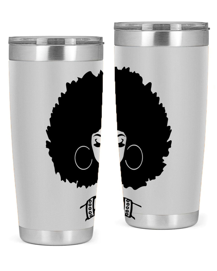 Black Women - Queen 21# Tumbler, double wall vacuum stainless steel with a stylish design celebrating black women.