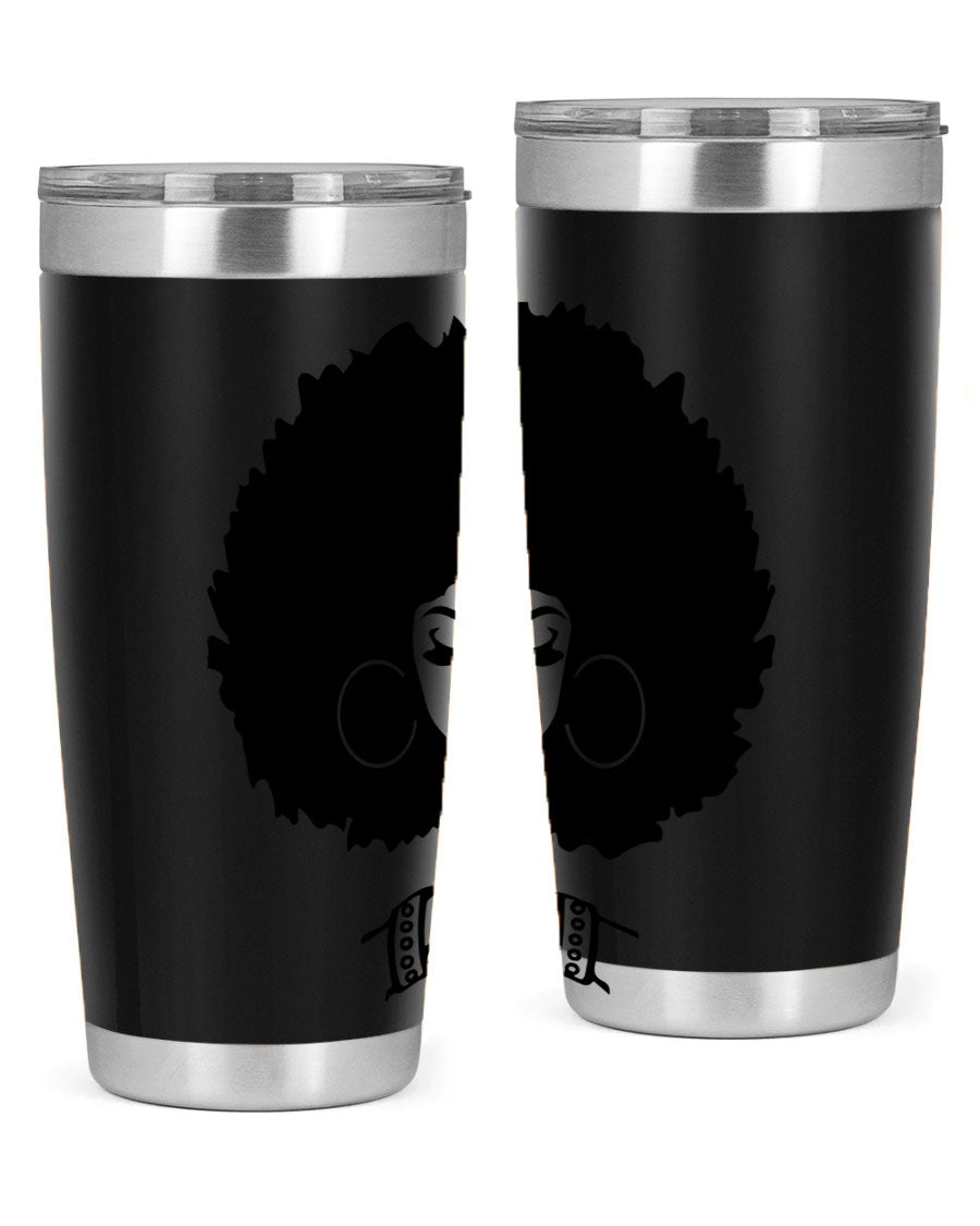 Black Women - Queen 21# Tumbler, double wall vacuum stainless steel with a stylish design celebrating black women.