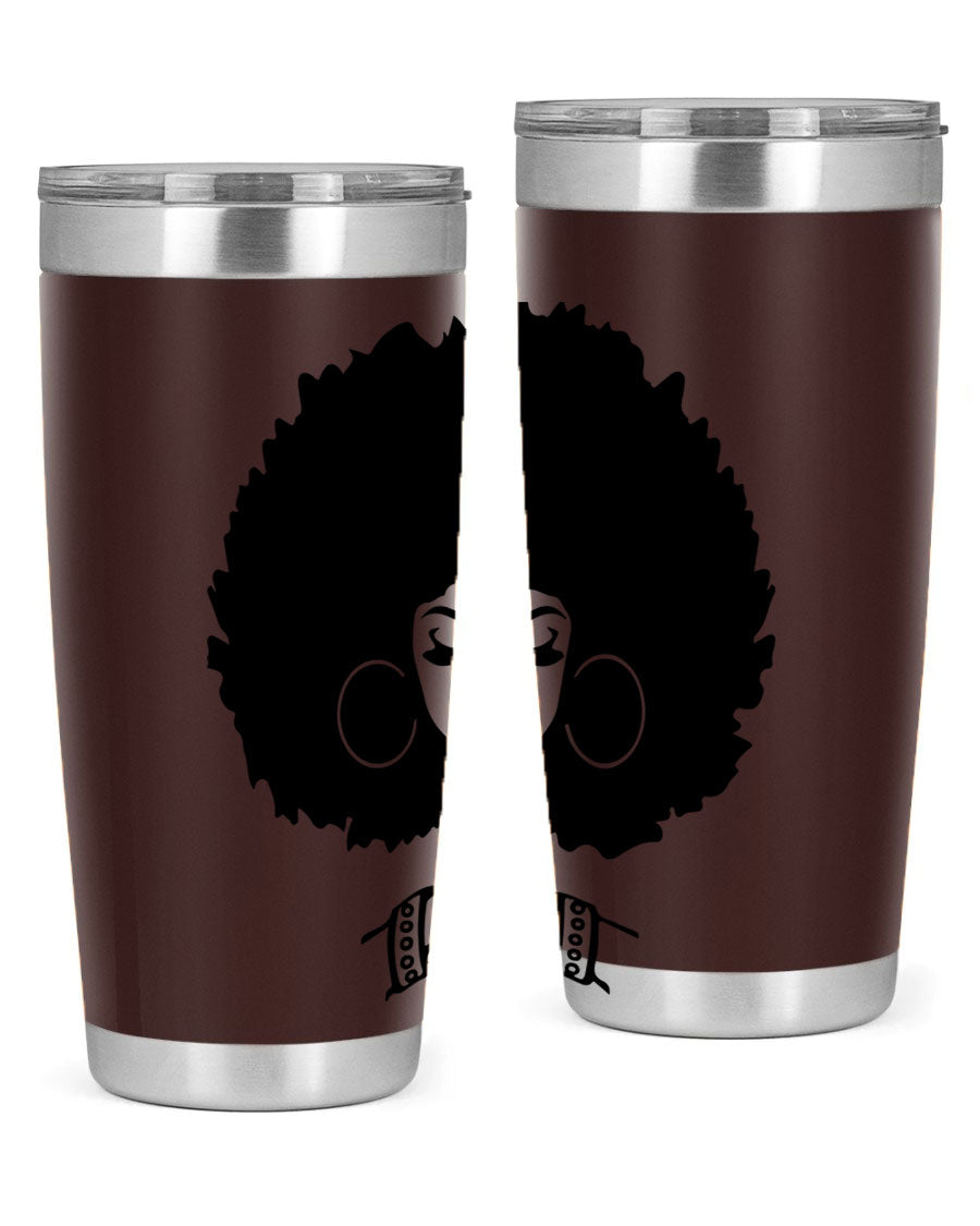 Black Women - Queen 21# Tumbler, double wall vacuum stainless steel with a stylish design celebrating black women.