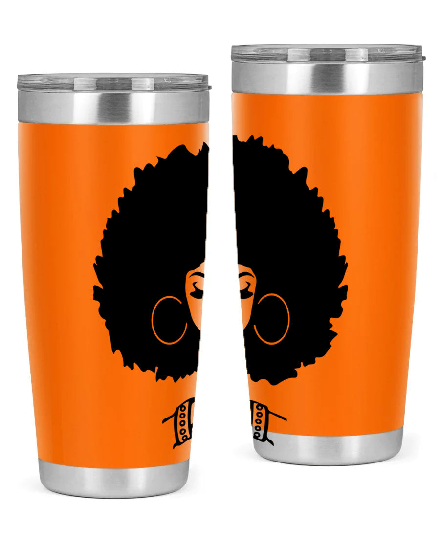 Black Women - Queen 21# Tumbler, double wall vacuum stainless steel with a stylish design celebrating black women.