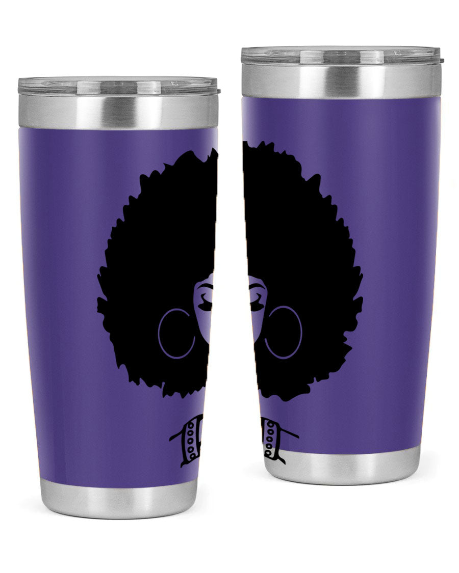 Black Women - Queen 21# Tumbler, double wall vacuum stainless steel with a stylish design celebrating black women.