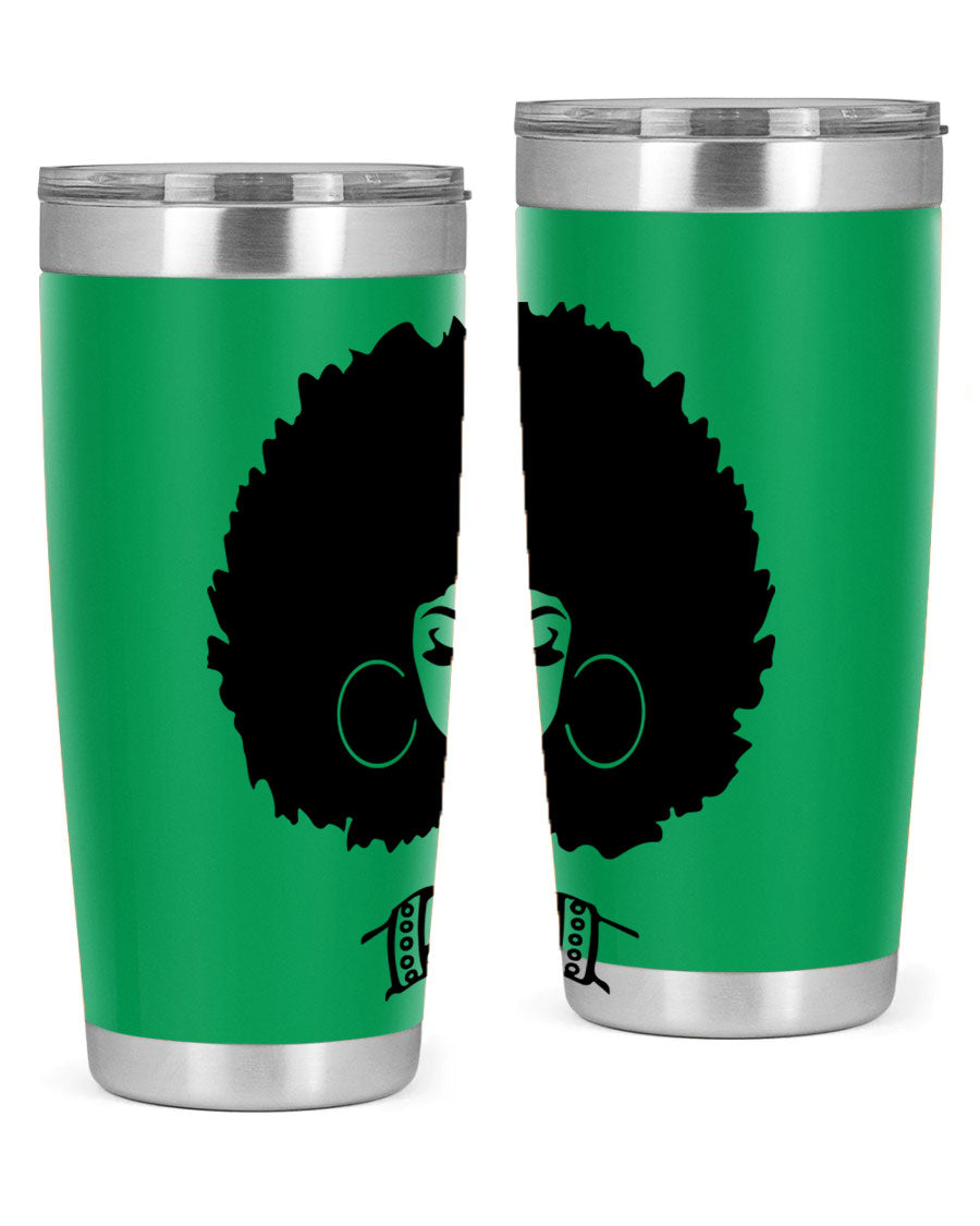 Black Women - Queen 21# Tumbler, double wall vacuum stainless steel with a stylish design celebrating black women.