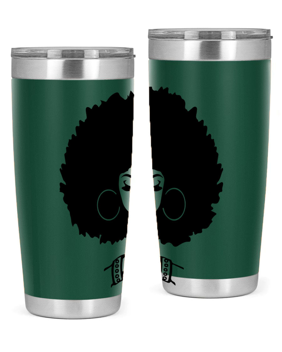 Black Women - Queen 21# Tumbler, double wall vacuum stainless steel with a stylish design celebrating black women.