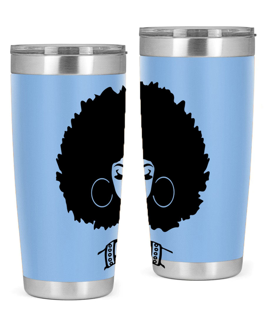 Black Women - Queen 21# Tumbler, double wall vacuum stainless steel with a stylish design celebrating black women.