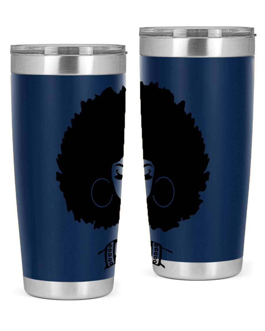 Black Women - Queen 21# Tumbler, double wall vacuum stainless steel with a stylish design celebrating black women.