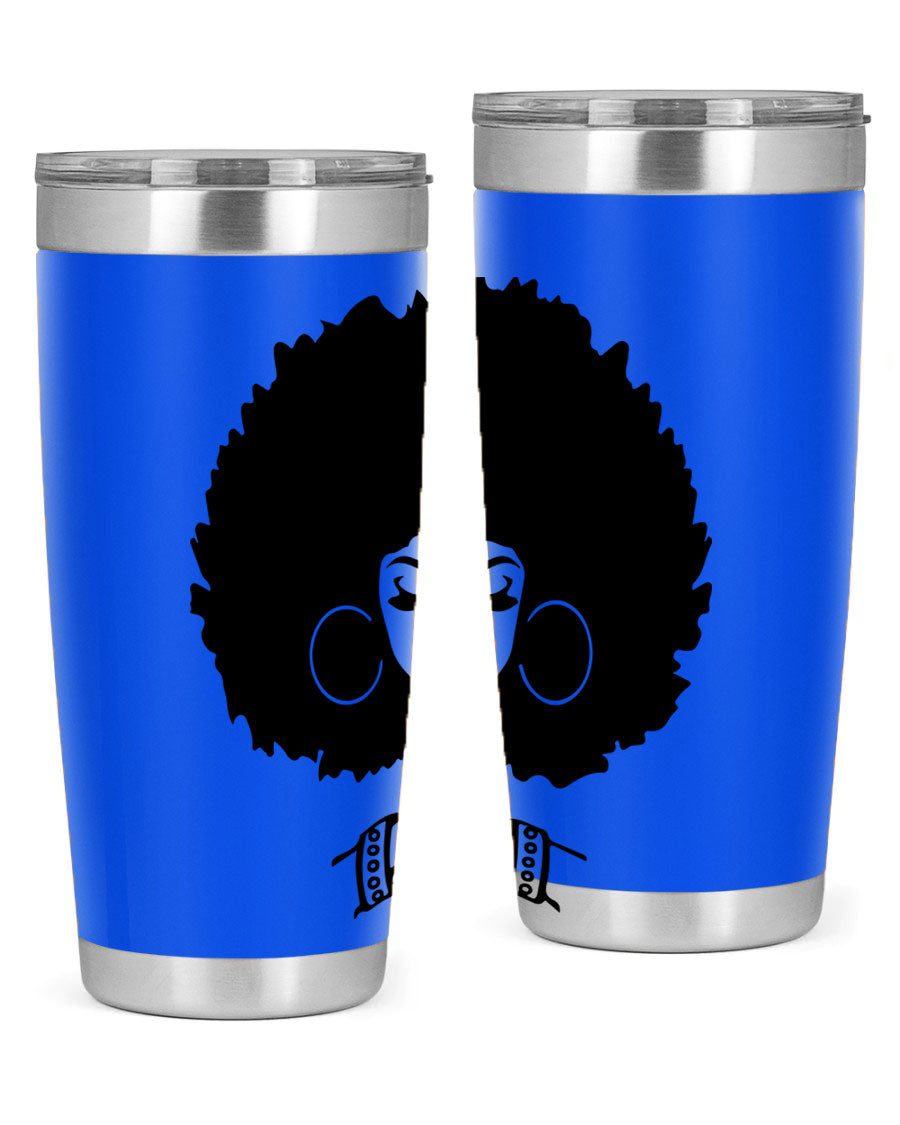 Black Women - Queen 21# Tumbler, double wall vacuum stainless steel with a stylish design celebrating black women.