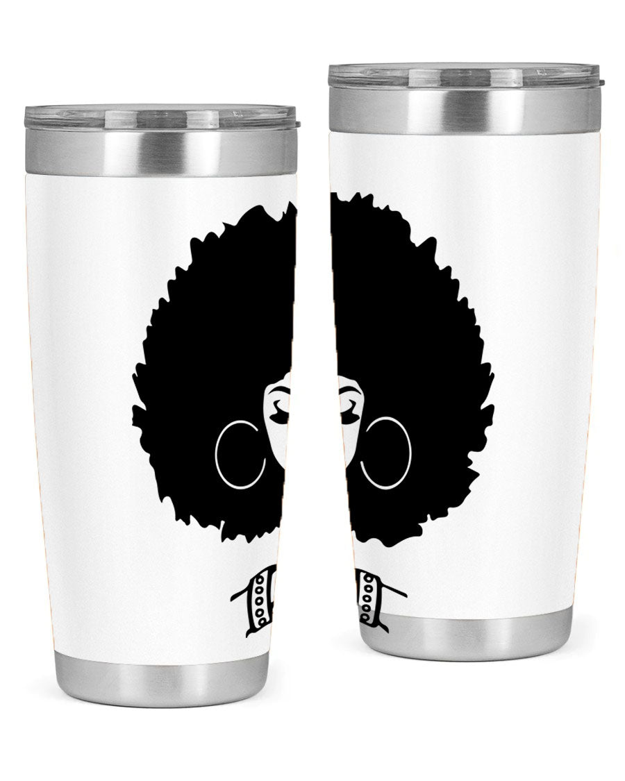 Black Women - Queen 21# Tumbler, double wall vacuum stainless steel with a stylish design celebrating black women.