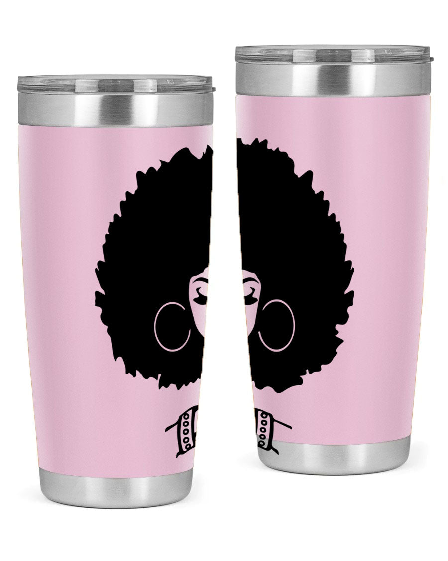 Black Women - Queen 21# Tumbler, double wall vacuum stainless steel with a stylish design celebrating black women.
