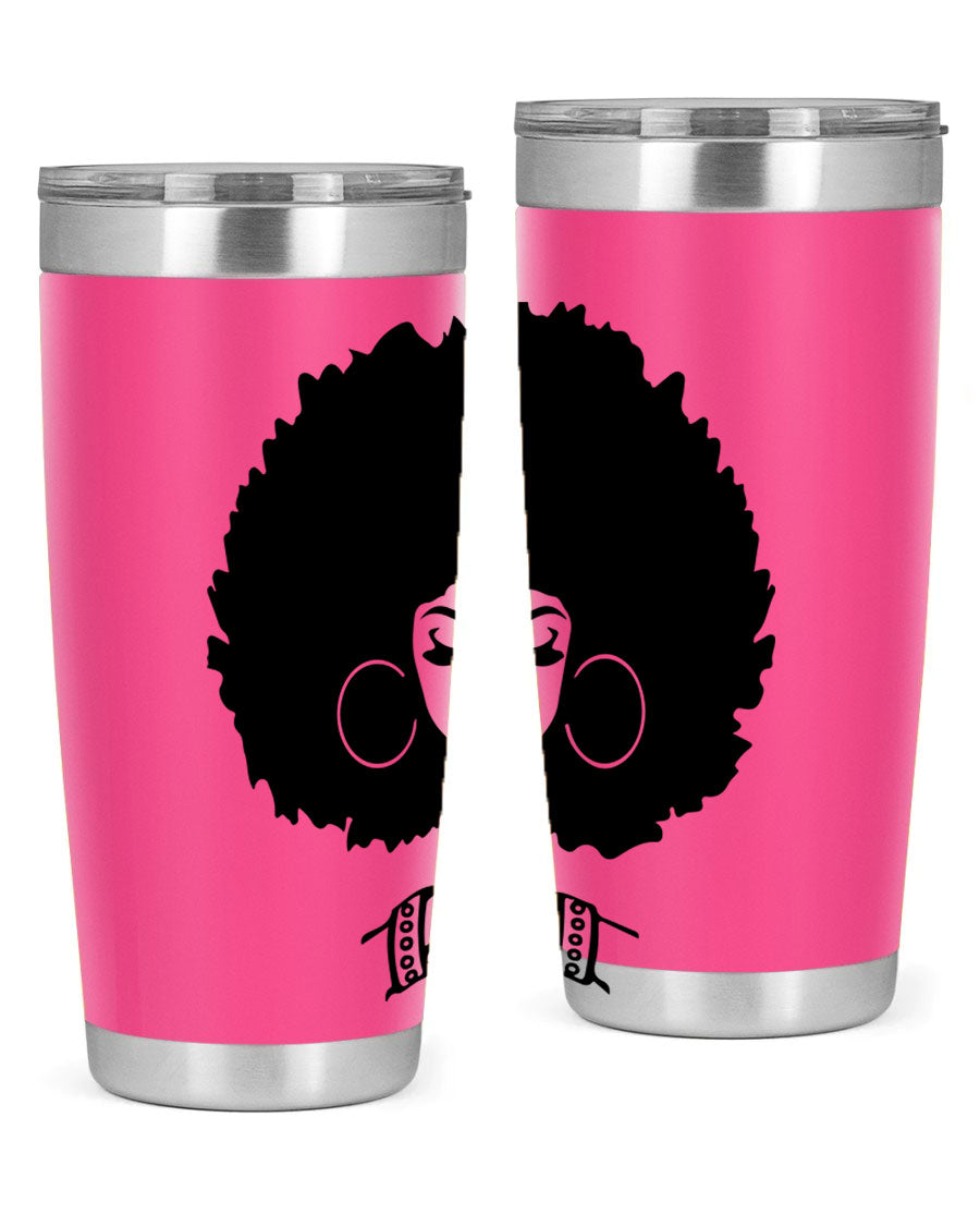 Black Women - Queen 21# Tumbler, double wall vacuum stainless steel with a stylish design celebrating black women.