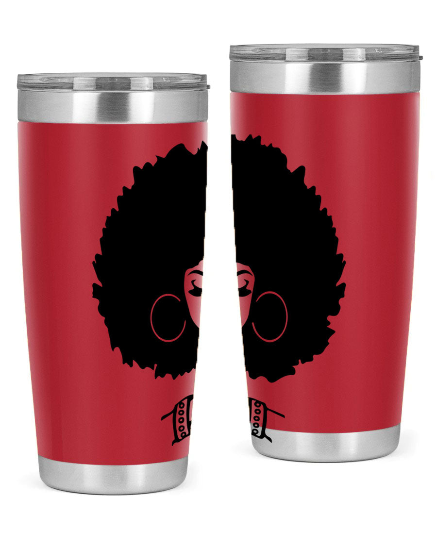 Black Women - Queen 21# Tumbler, double wall vacuum stainless steel with a stylish design celebrating black women.
