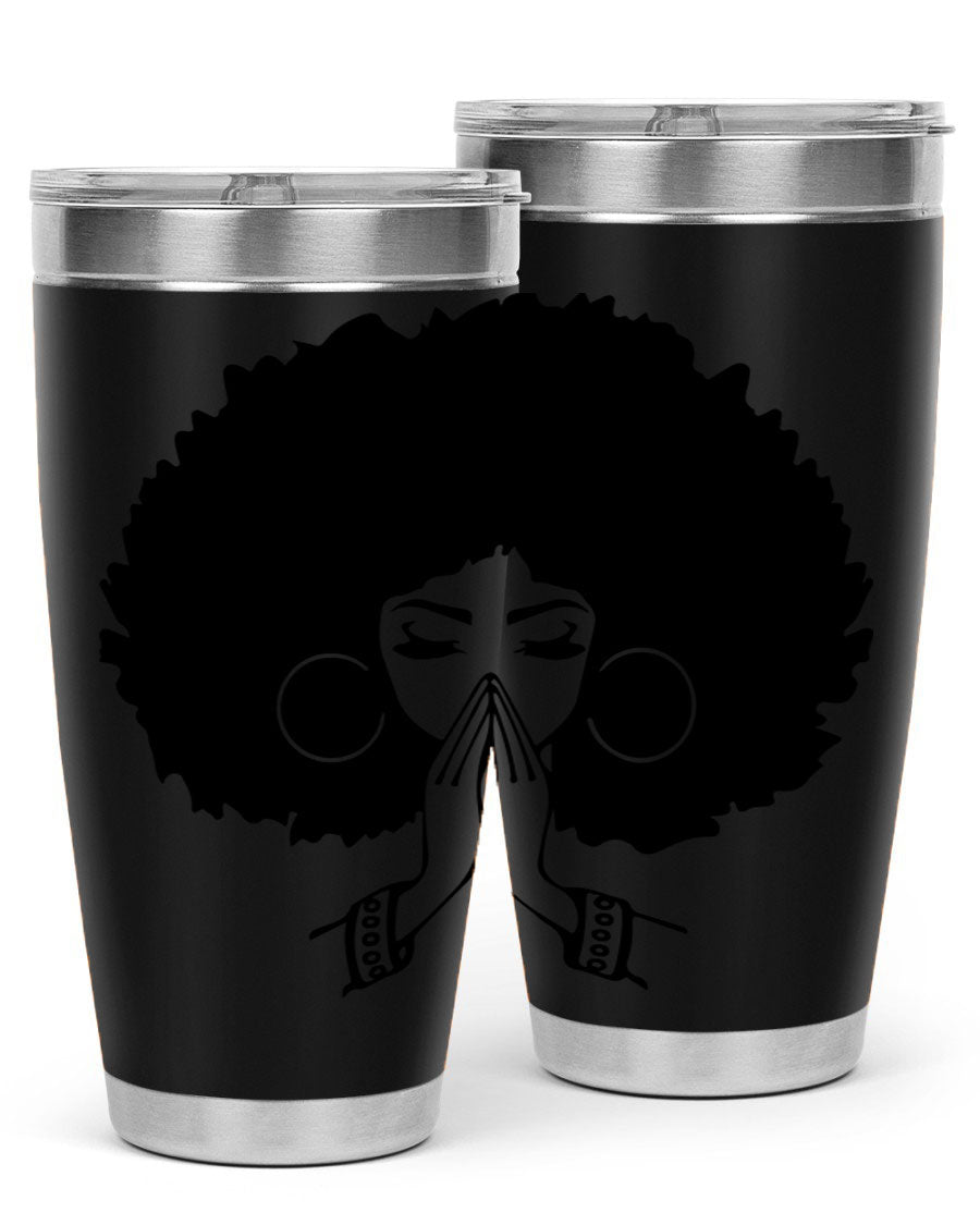 Black Women - Queen 21# Tumbler, double wall vacuum stainless steel with a stylish design celebrating black women.