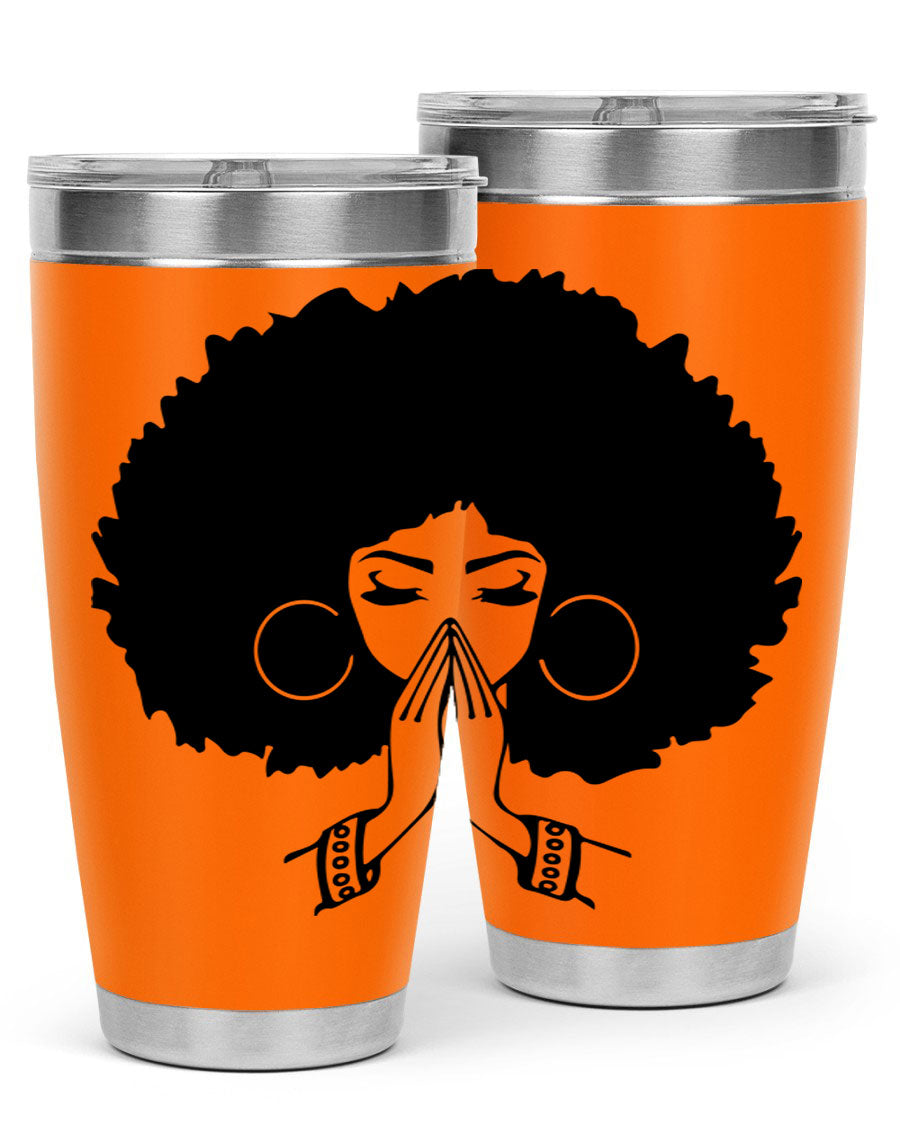 Black Women - Queen 21# Tumbler, double wall vacuum stainless steel with a stylish design celebrating black women.