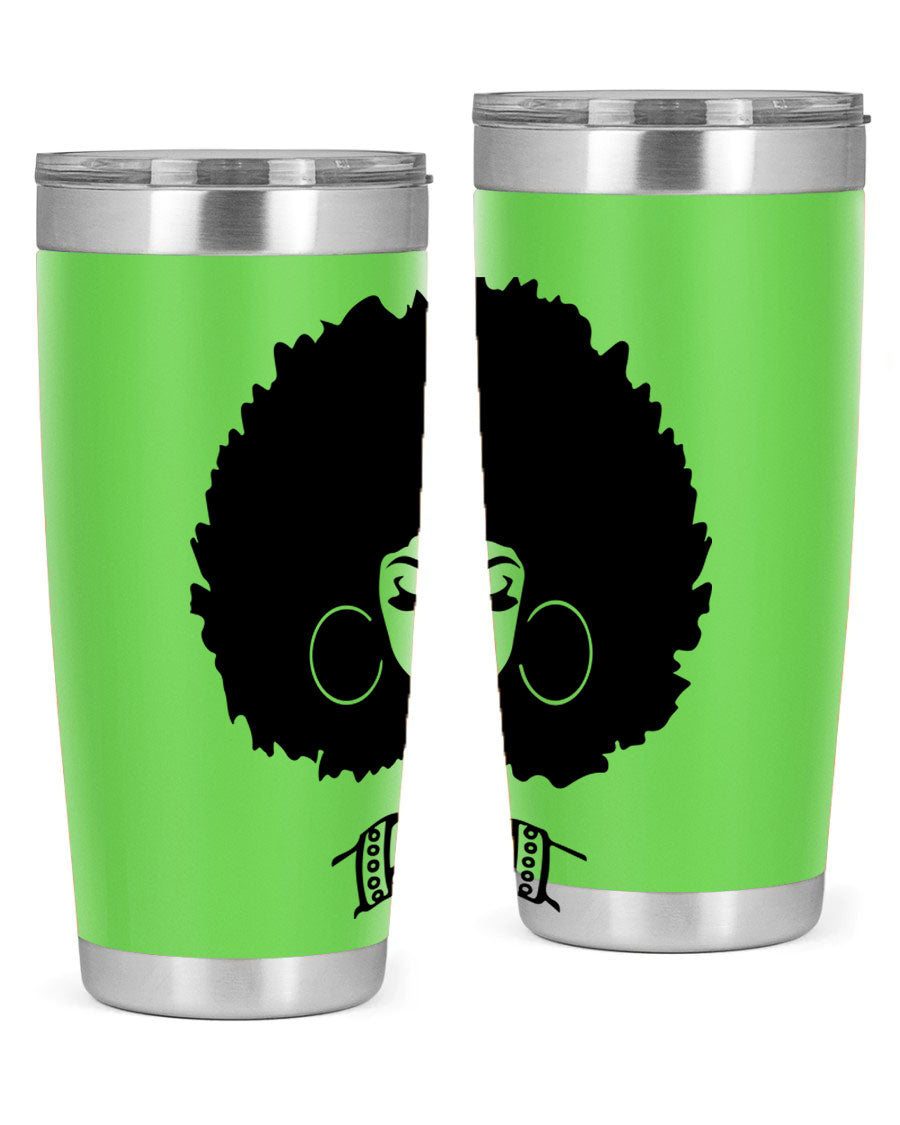 Black Women - Queen 21# Tumbler, double wall vacuum stainless steel with a stylish design celebrating black women.