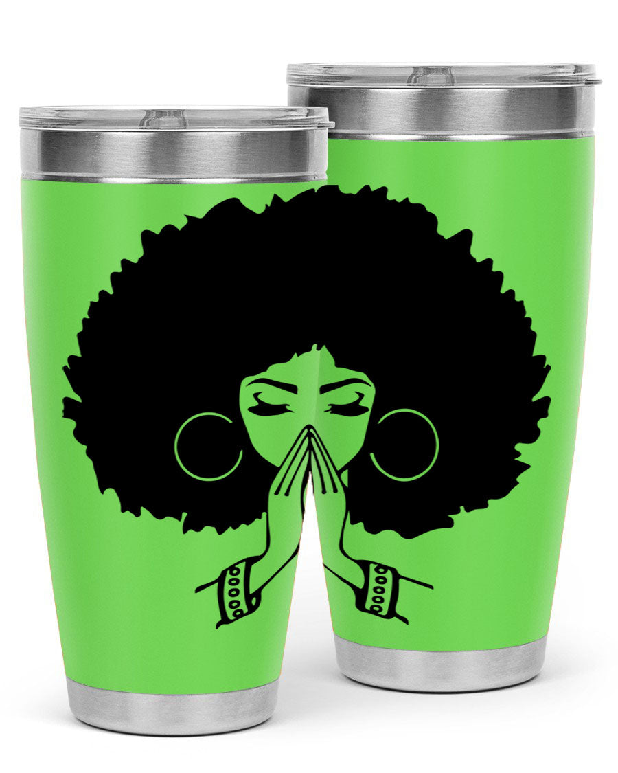 Black Women - Queen 21# Tumbler, double wall vacuum stainless steel with a stylish design celebrating black women.