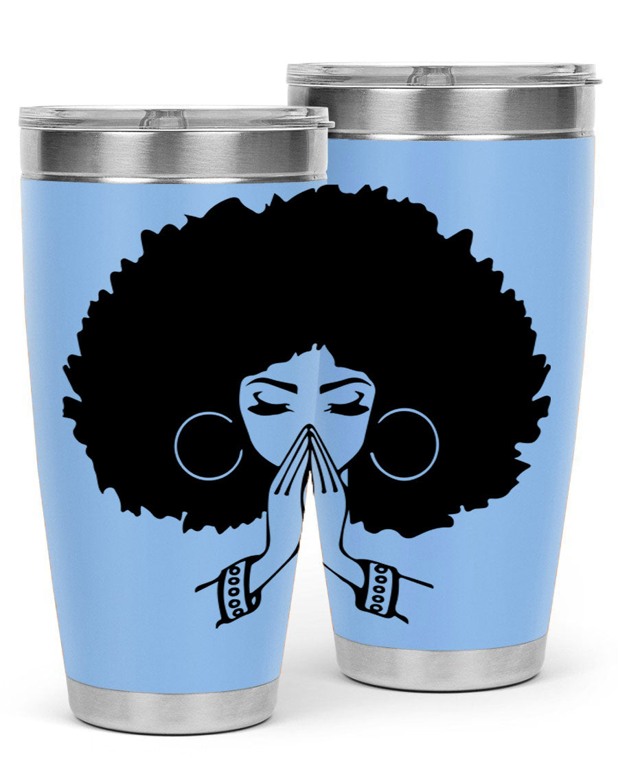 Black Women - Queen 21# Tumbler, double wall vacuum stainless steel with a stylish design celebrating black women.