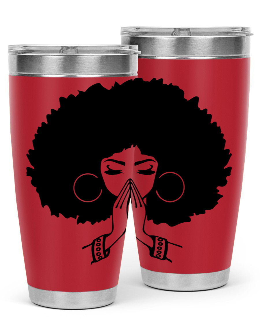Black Women - Queen 21# Tumbler, double wall vacuum stainless steel with a stylish design celebrating black women.