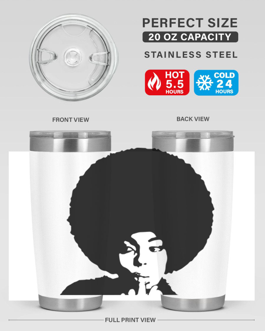 Black Women - Queen 36# Tumbler, 20oz stainless steel with double wall vacuum insulation, featuring a stylish design for hot and cold beverages.