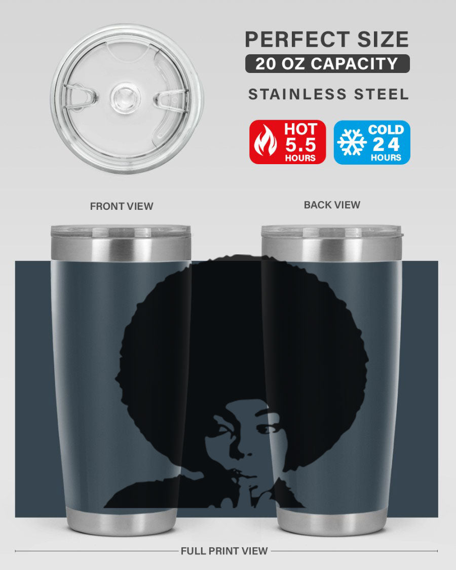 Black Women - Queen 36# Tumbler, 20oz stainless steel with double wall vacuum insulation, featuring a stylish design for hot and cold beverages.