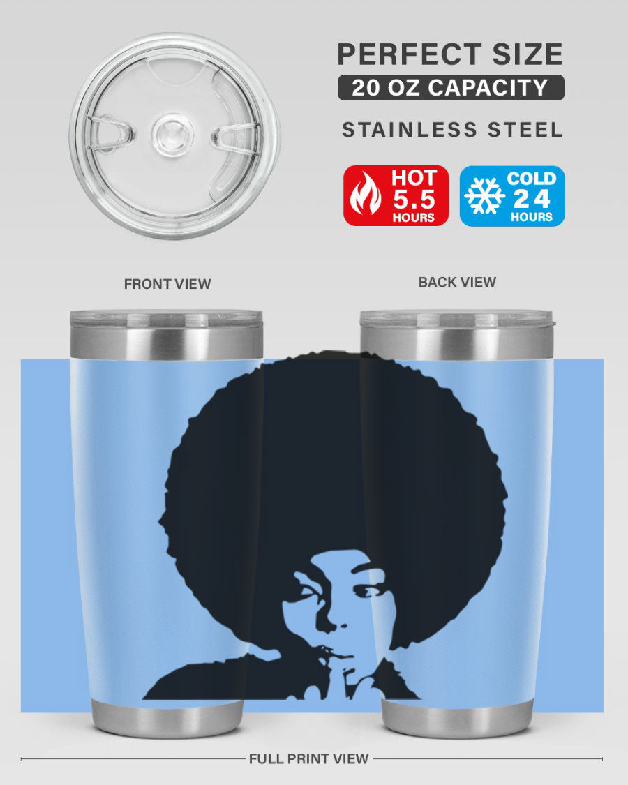 Black Women - Queen 36# Tumbler, 20oz stainless steel with double wall vacuum insulation, featuring a stylish design for hot and cold beverages.