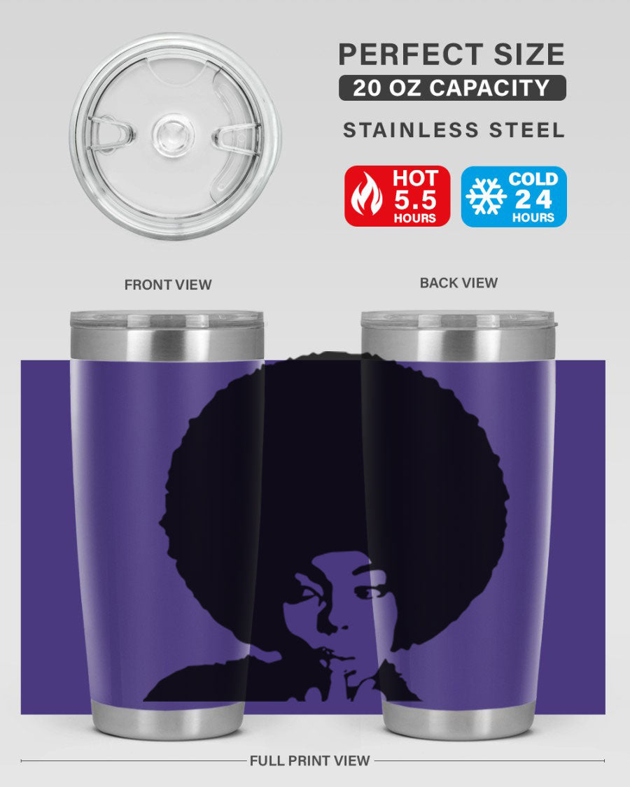 Black Women - Queen 36# Tumbler, 20oz stainless steel with double wall vacuum insulation, featuring a stylish design for hot and cold beverages.