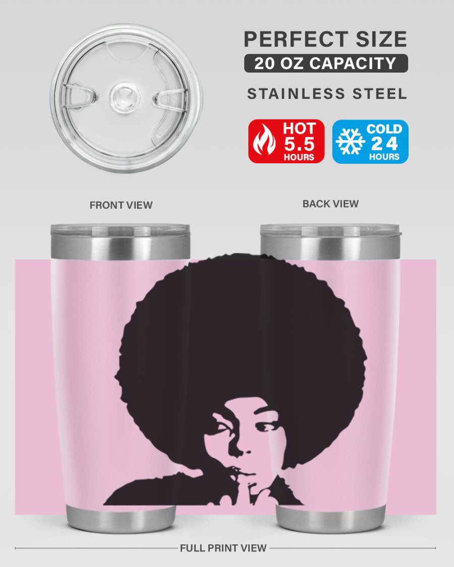 Black Women - Queen 36# Tumbler, 20oz stainless steel with double wall vacuum insulation, featuring a stylish design for hot and cold beverages.