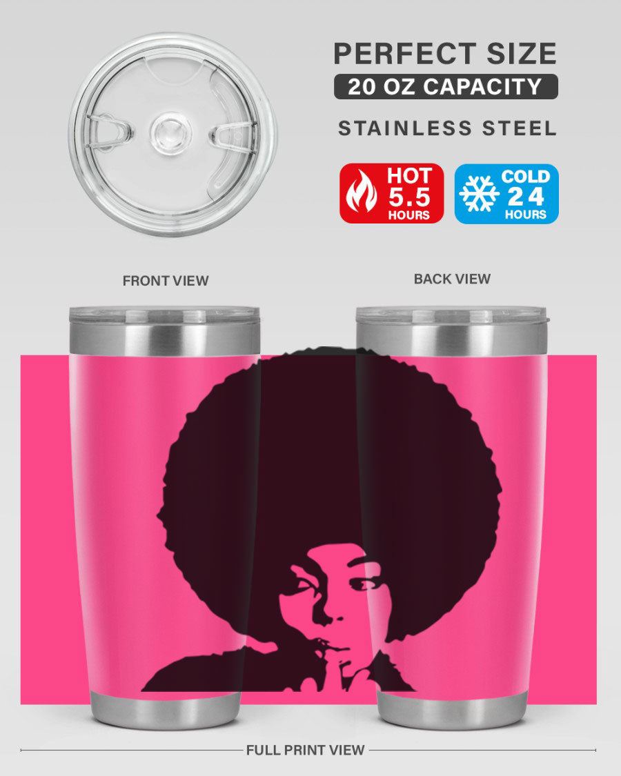 Black Women - Queen 36# Tumbler, 20oz stainless steel with double wall vacuum insulation, featuring a stylish design for hot and cold beverages.