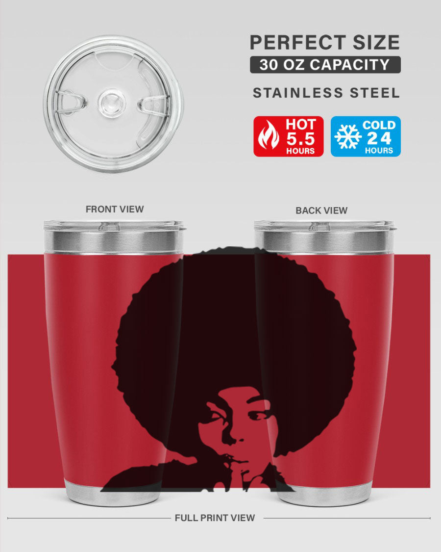 Black Women - Queen 36# Tumbler, 20oz stainless steel with double wall vacuum insulation, featuring a stylish design for hot and cold beverages.