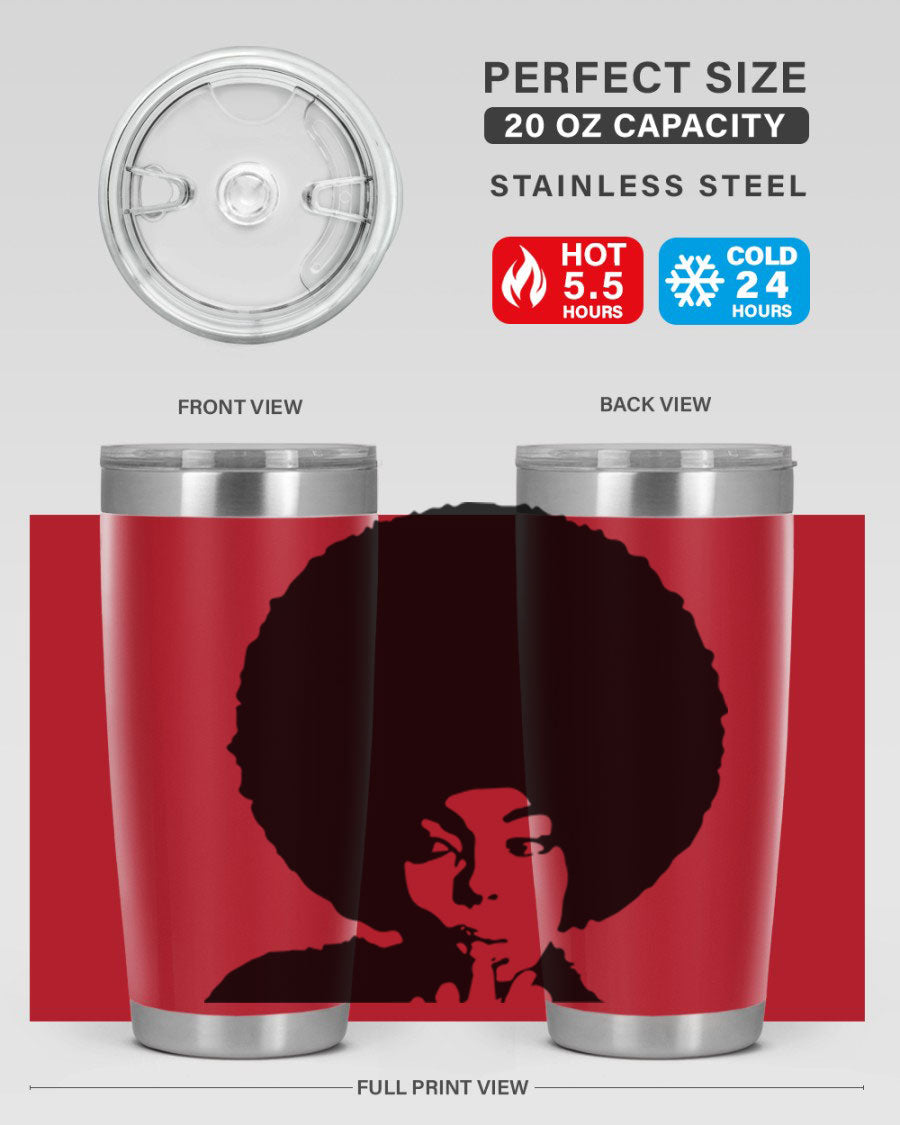 Black Women - Queen 36# Tumbler, 20oz stainless steel with double wall vacuum insulation, featuring a stylish design for hot and cold beverages.